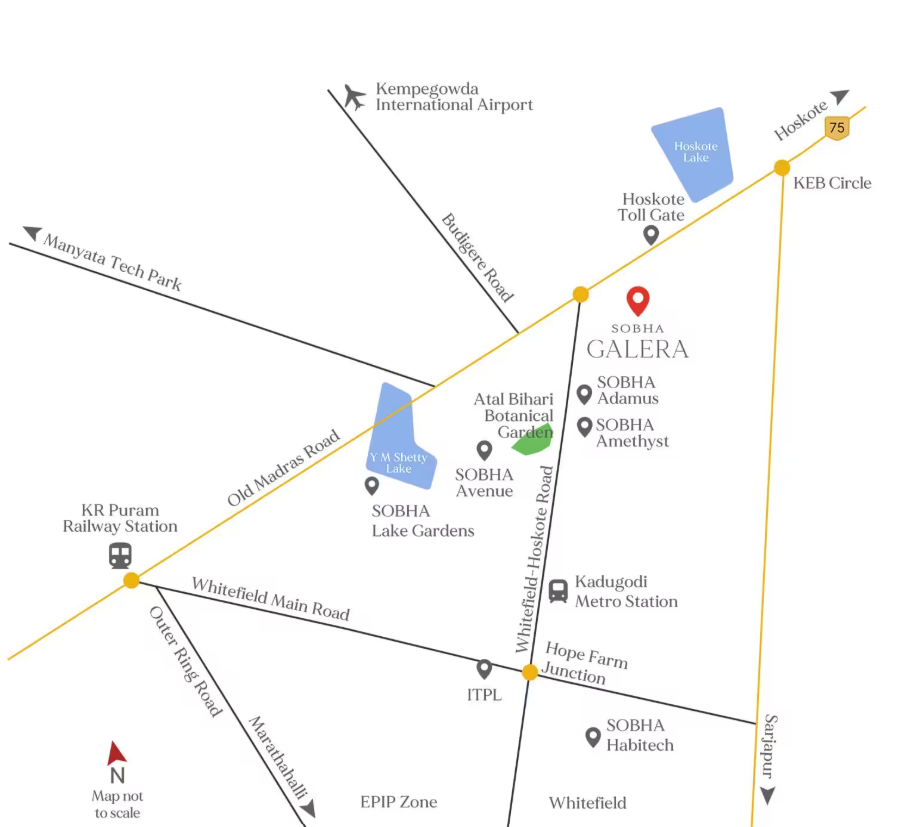 Sobha Galera Kannamangala Bangalore Location Map