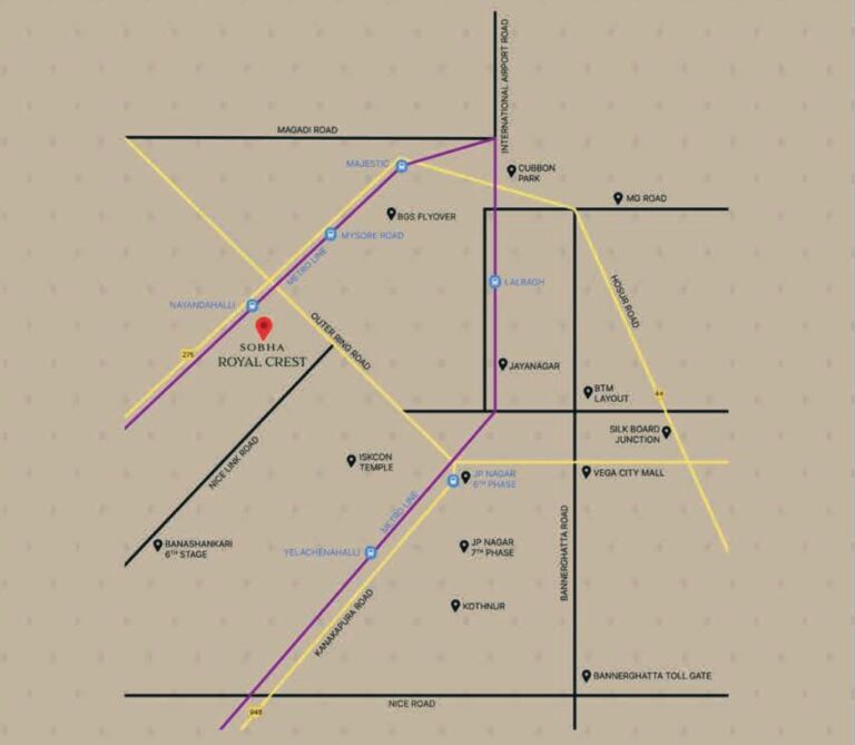 Sobha Royal Crest Banashankari Bangalore Location Map